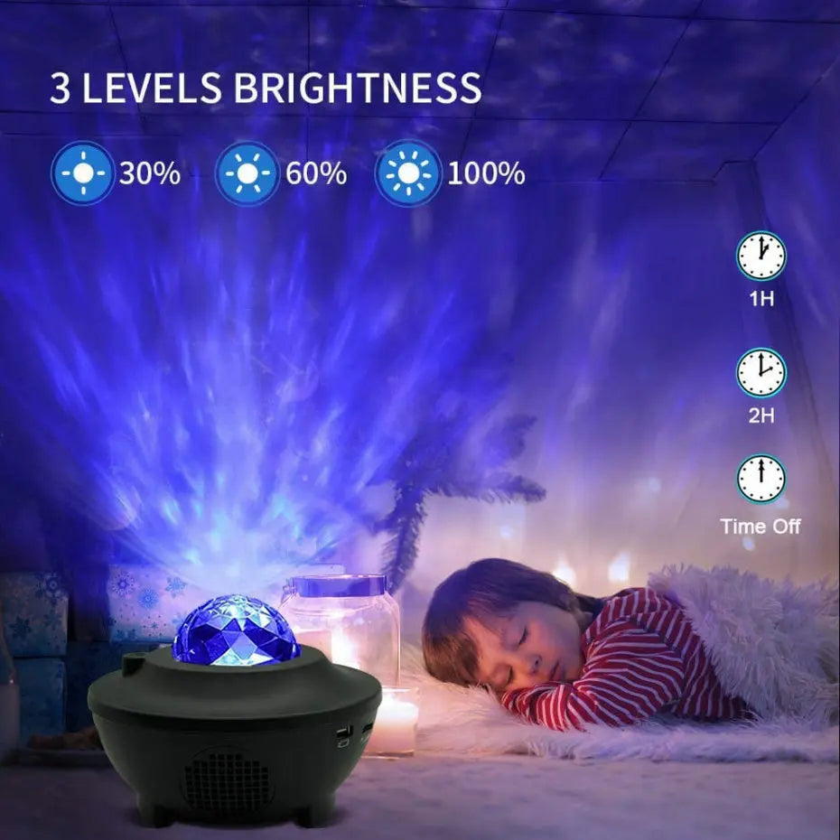 Projector Night Lamp With Music Bluetooth Speaker